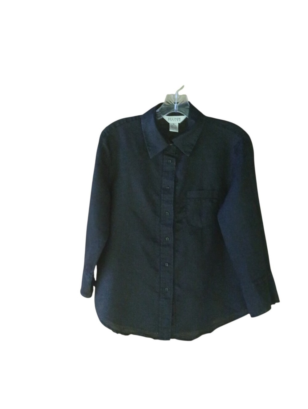 Allison Taylor Black Button Down Linen Shirt Medium